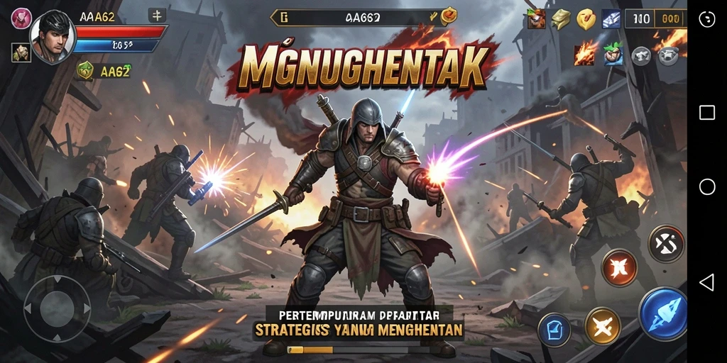 Tampilan gameplay AA62 dengan pertempuran strategis yang mendebarkan.