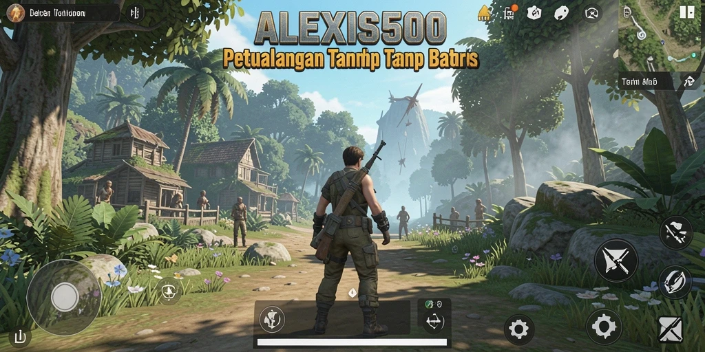 Tangkapan layar ALEXIS500 yang menampilkan eksplorasi mendalam dalam dunia terbuka.