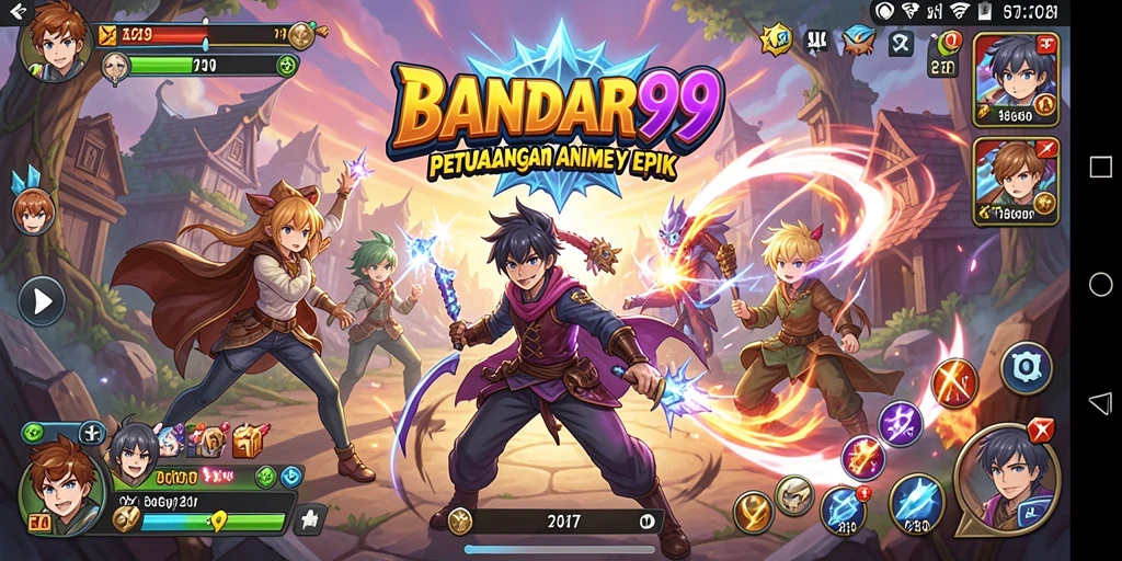 Tampilan gameplay yang seru dan karakter anime yang menarik.