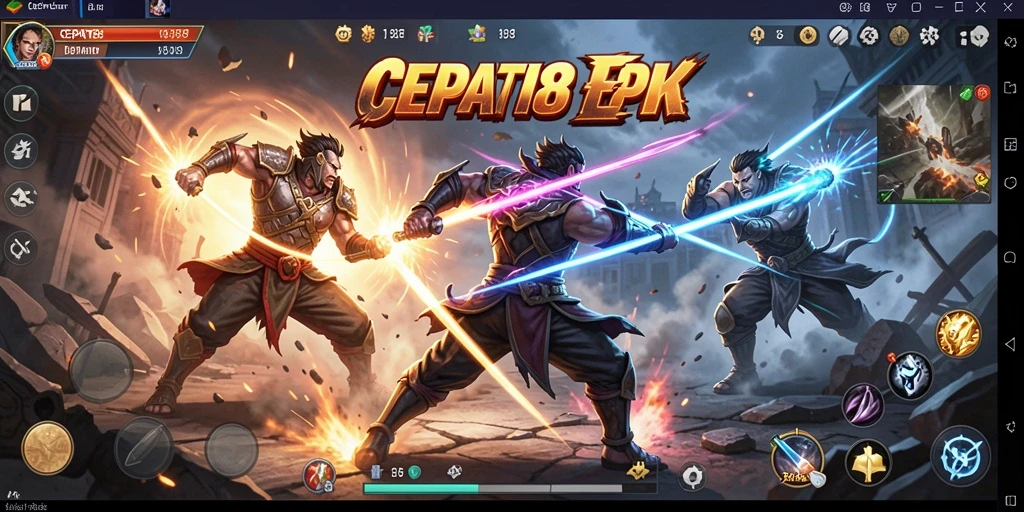Tangkapan layar gameplay menegangkan dari CEPAT88 yang menunjukkan aksi pertarungan.