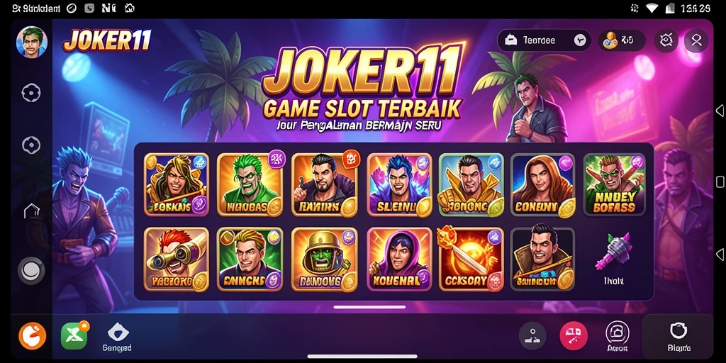 Screenshot utama JOKER11 yang menampilkan gameplay Slot yang seru.