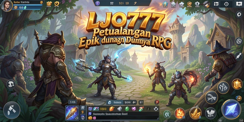 Tangkapan layar LJO777 menampilkan momen seru dalam pertempuran RPG.