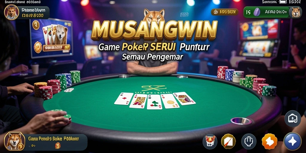 Gameplay seru MUSANGWIN yang mengasyikkan dalam permainan Poker.