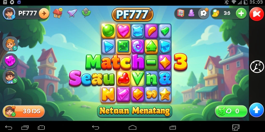 Tampilan gameplay PF777 yang seru dalam aksi Match-3.
