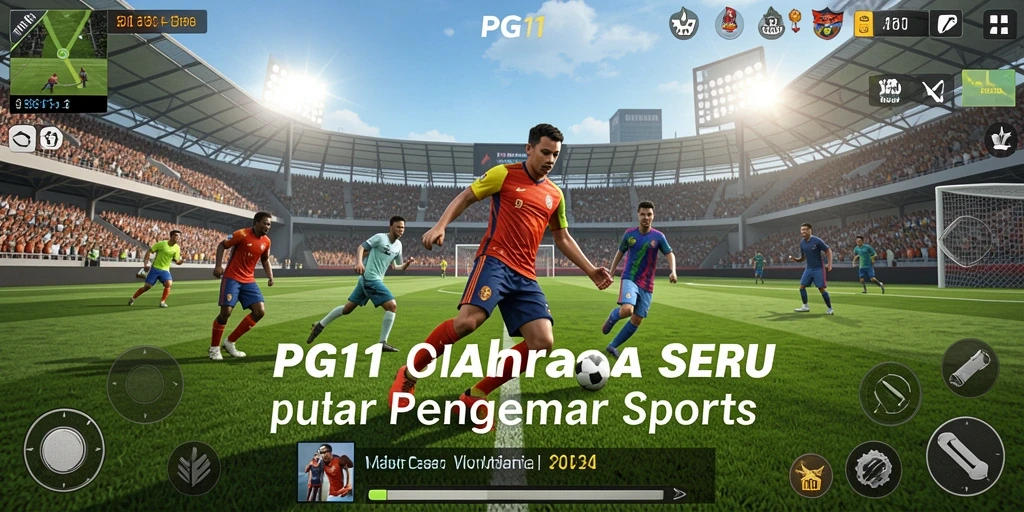 Tampilan gameplay seru PG11 dengan aksi olahraga yang mendebarkan.