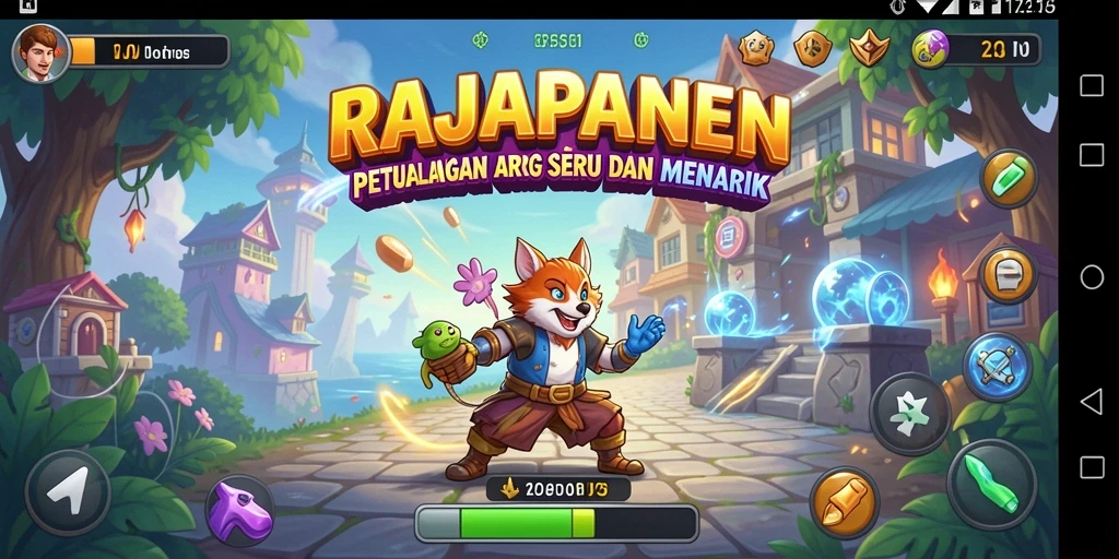 Screenshot gameplay RAJAPANEN dengan aksinya yang penuh warna dan seru.