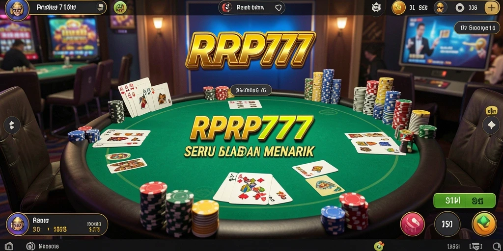 Screenshot gameplay RPRP777 menunjukkan suasana meja Poker yang seru.