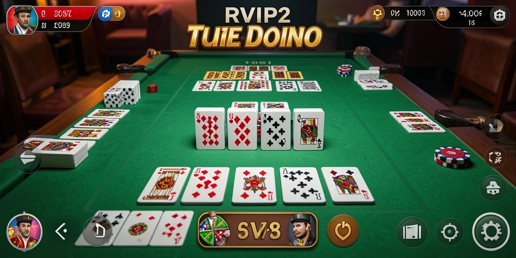 Tampilan gameplay seru dari RVIP2, permainan Domino yang menantang.