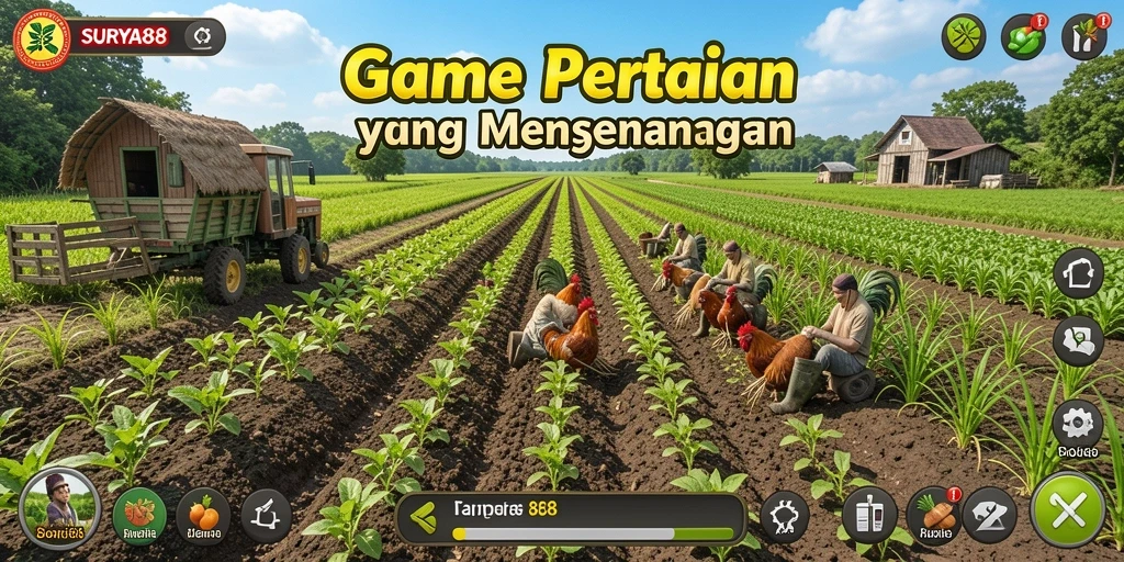Gameplay SURYA88 menampilkan pertanian yang dinamis dan interaktif.