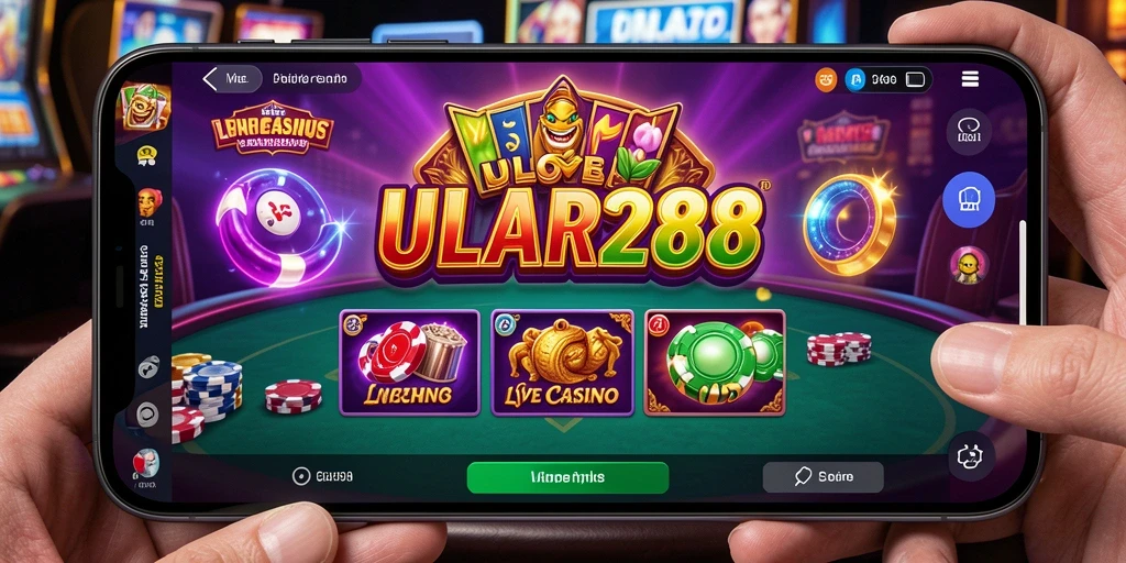 Screenshot ULAR288 menampilkan dealer profesional dan gameplay Live Casino yang seru.
