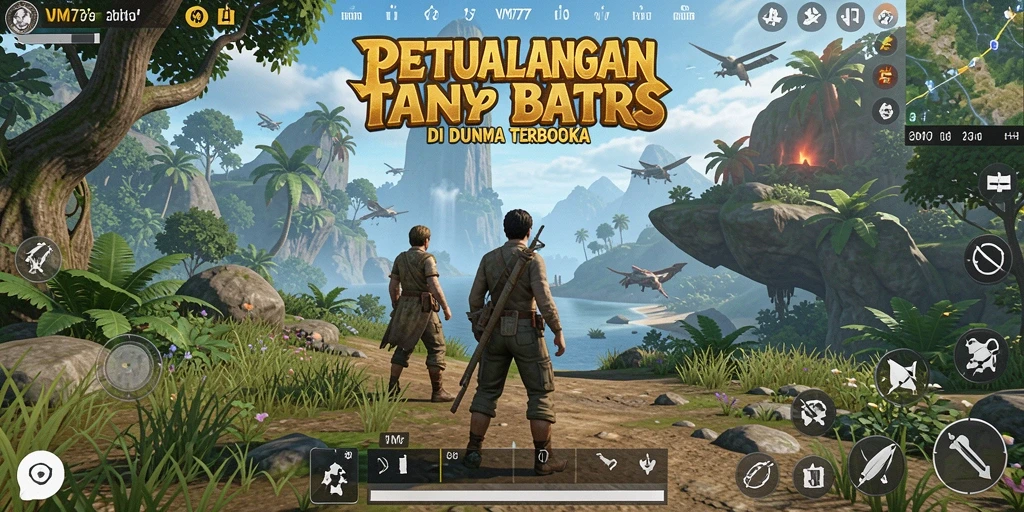 Screenshot menunjukkan aksi seru di dunia terbuka VM777.