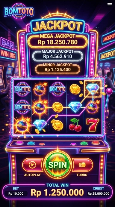 Screenshot menunjukkan berbagai kategori aplikasi di bomtoto.